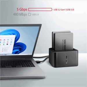 AXAGON ADSA-D25 SATA 2.5 CLONE DUAL SSD Dock Station - USB 3.2 Gen 1 - Image 6