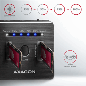 AXAGON ADSA-M2C NVMe CLONE DUAL SSD Docking Station - Image 5