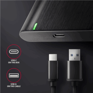 AXAGON EE25-A6C USB-C 3.2 - SATA 6G 2.5" externes Festplattengehäuse - juodos spalvos - Image 7
