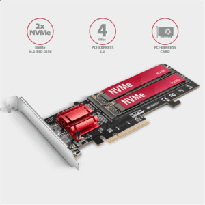 AXAGON PCEM2-ND PCIe adapter for two M.2 SSDs - Image 4