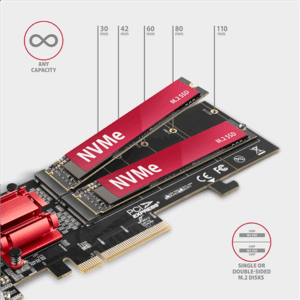 AXAGON PCEM2-ND PCIe adapter for two M.2 SSDs - Image 5