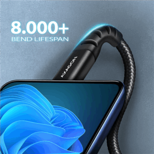 AXAGON BUCM-AM15AB USB-C to USB-A cable, 1.5m, USB 2.0, 3A, braided - black - Image 6