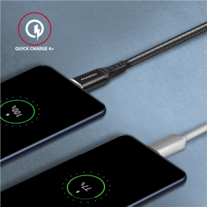 AXAGON BUCM-CM20AB USB-C to USB-C 2.0 Cable, 2m, PD 60W, 3A, braided - black - Image 8