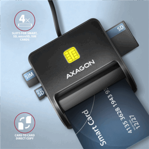 AXAGON CRE-SM3SD USB Smart Card & SD/microSD/SIM Card FlatReader - Image 5