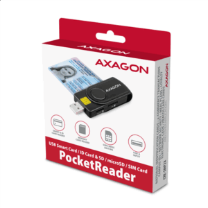 AXAGON CRE-SMP2A USB Smart Card & SD/microSD/SIM Card PocketReader - Image 11
