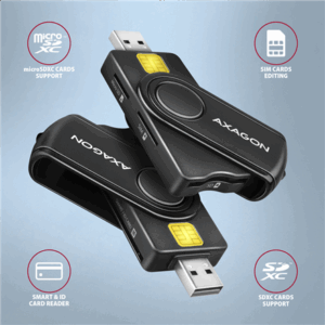 AXAGON CRE-SMP2A USB Smart Card & SD/microSD/SIM Card PocketReader - Image 4
