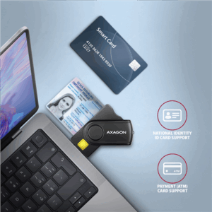 AXAGON CRE-SMP2A USB Smart Card & SD/microSD/SIM Card PocketReader - Image 6