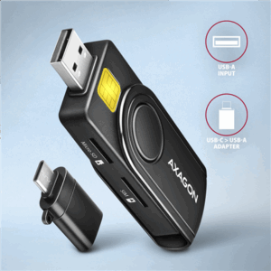 AXAGON CRE-SMP2A USB Smart Card & SD/microSD/SIM Card PocketReader - Image 8