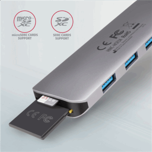 AXAGON HMC-HCR3A USB-Hub, 3x USB-A + HDMI + SD/microSD, USB-C 3.2 Gen 1, 20 cm USB-C-kabelis - Image 6