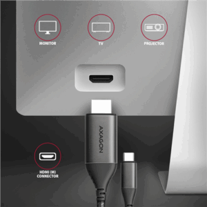 AXAGON RVC-HI2MC USB-C to HDMI 2.0 Adapter, 4K/60Hz, Aluminium - 1.8 m - Image 6