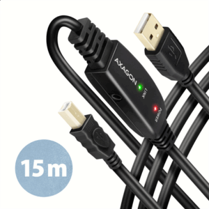 AXAGON ADR-215B active USB 2.0 connection cable, USB-A to USB-B - 15m - Image 3