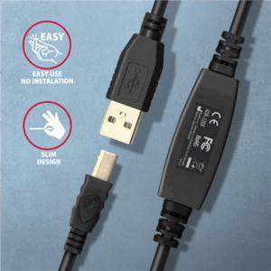 AXAGON ADR-220B active USB 2.0 connection cable, USB-A to USB-B - 20m - Image 4