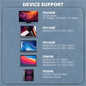 AXAGON BUCM2-CM20AB Charging Cable USB-C to USB-C 2.0, 2m, PD 240W 5A, Aluminium - Black - Image 7