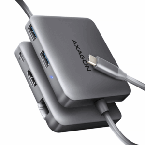 AXAGON HMC-5HL 2x USB-A, HDMI, LAN, USB 3.2 Gen 1 hub, PD 100W - pilkos spalvos - Image 3