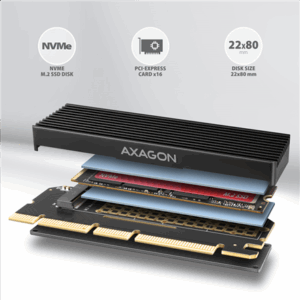 AXAGON PCEM2-XS PCI-E 3.0 16x - M.2 SSD NVMe, 80 mm SSD - low profile - Image 5