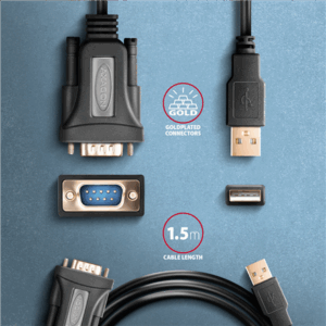 AXAGON ADS-1PQN Adapter Cable, RS-232 COM Port to USB 2.0 - FT232RL Chip - Image 7