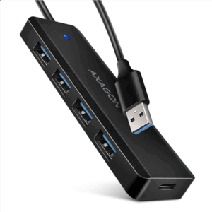 AXAGON HUE-C1A Superspeed USB-A Travel Hub, 4x USB 3.0 - 20cm, juodos spalvos - Image 3