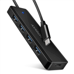 AXAGON HUE-C1C Superspeed USB-C Travel Hub, 4x USB 3.0 - 20cm, juodos spalvos - Image 3