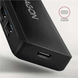 AXAGON HUE-C1C Superspeed USB-C Travel Hub, 4x USB 3.0 - 20cm, juodos spalvos - Image 6