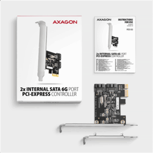 AXAGON PCES-SJ2 PCIe Controller 2x internal SATA 6G port, JMB582 + LP - Image 7