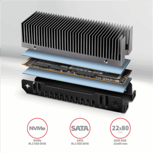 AXAGON CLR-M2XT M.2 SSD Passive Cooler, Aluminium - 2280 - Image 4