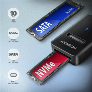 AXAGON ADM2-CM M.2-Adapter, USB-C 3.2 Gen2 -  NVMe / SATA SSD - Image 4