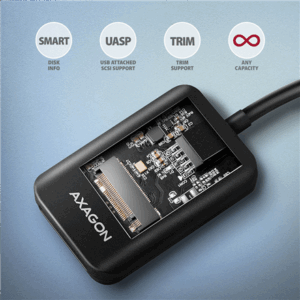 AXAGON ADM2-CM M.2-Adapter, USB-C 3.2 Gen2 -  NVMe / SATA SSD - Image 6