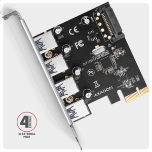 AXAGON PCEU-430RS expansion card, PCIe 4.0 x1, 4x USB 3.0 - juodos spalvos - Image 5