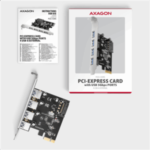 AXAGON PCEU-430RS expansion card, PCIe 4.0 x1, 4x USB 3.0 - juodos spalvos - Image 7
