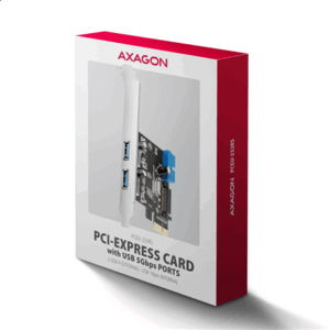 AXAGON PCEU-232RS expansion card, PCIe 4.0 x1, 4x USB 3.0, 2x internal - juodos spalvos - Image 8