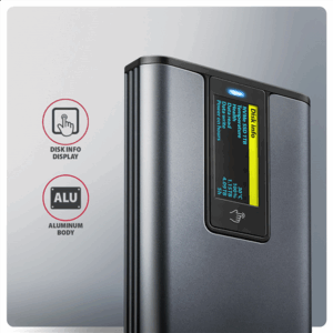 Axagon EEM2-SD2 USB-C 10Gbps - M.2 NVMe & SATA SSD DISPLAY box - Image 8