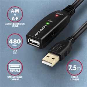 AXAGON ADR-207 USB 2.0 Extension / Repeater Cable - 7.5m - Image 5