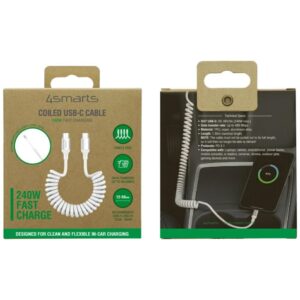 Kabelis 4smarts spiralinis USB-C į USB-C 240W baltos spalvos - Image 7