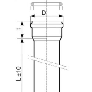 Lauko kanalizacijos vamzdis Magnaplast, Ø 110 mm, SN4, 1 m - Image 2