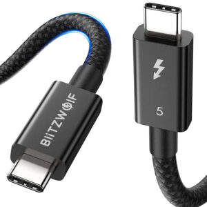 BlitzWolf BW-HDC8 240W USB-C į USB-C kabelis, 1.5m juodos spalvos