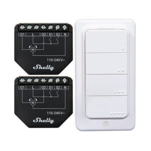 Set of 2 Blind/curtain WiFi controllers Shelly Shutter + BLU RC Button 4