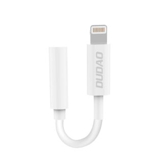Dudao audio adapter headphone adapter from Lightning to 3.5 mm mini jack baltos spalvos (L16i baltos spalvos)