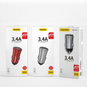 Dudao 3.4A smart car charger 2x USB sidabro spalvos (R6S sidabro spalvos) - Image 3