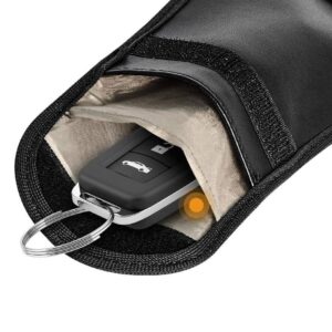 Anti-theft Car Key Pouch Radio Blocking Pouch Keyless Faraday Box Faraday Cage 14cm with 10cm juodos spalvos - Image 4