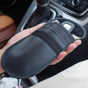 Anti-theft Car Key Pouch Radio Blocking Pouch Keyless Faraday Box Faraday Cage 14cm with 10cm juodos spalvos - Image 5