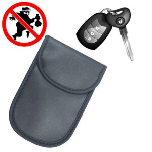 Anti-theft Car Key Pouch Radio Blocking Pouch Keyless Faraday Box Faraday Cage 14cm with 10cm juodos spalvos