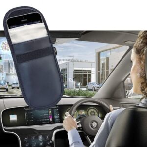 Anti-theft Car Key Pouch Radio Blocking Pouch Keyless Faraday Box Faraday Cage 14cm with 10cm juodos spalvos - Image 7