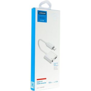 Joyroom S-Y104 headphone adapter Lightning - Lightning / mini jack 3.5mm - baltos spalvos - Image 5