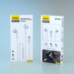 Dudao X3C į ausis įkišamos laidinės USB-C ausinės 1.2m - baltos spalvos - Image 8