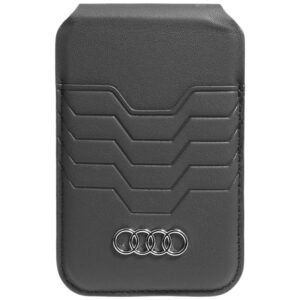 Audi Leather Wallet Card Slot Stand juodos spalvos MagSafe AU-MSCH-GT/D3-BK - Image 1