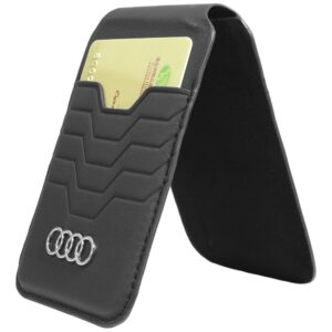 Audi Leather Wallet Card Slot Stand juodos spalvos MagSafe AU-MSCH-GT/D3-BK - Image 4