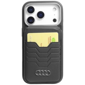 Audi Leather Wallet Card Slot Stand juodos spalvos MagSafe AU-MSCH-GT/D3-BK - Image 7