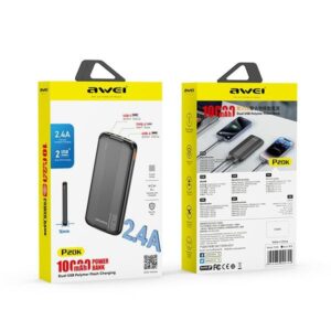 AWEI PowerBank P20K 10000mAh juodos spalvos - Image 3