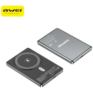 Induction powerbank Awei PA-30 5000mAh MagSafe pilkos spalvos
