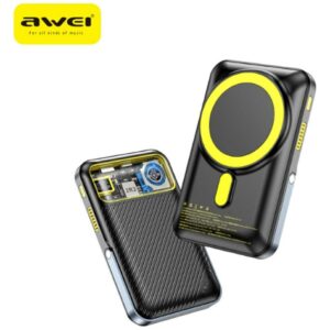 Induction powerbank Awei PA-10 10000mAh MagSafe juodos spalvos - Image 1